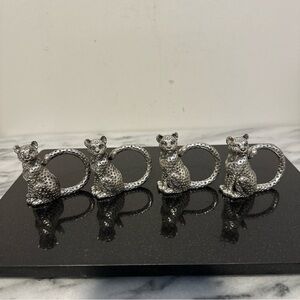 Silver Leopard Napkin Rings Set of 4 Arthur Court